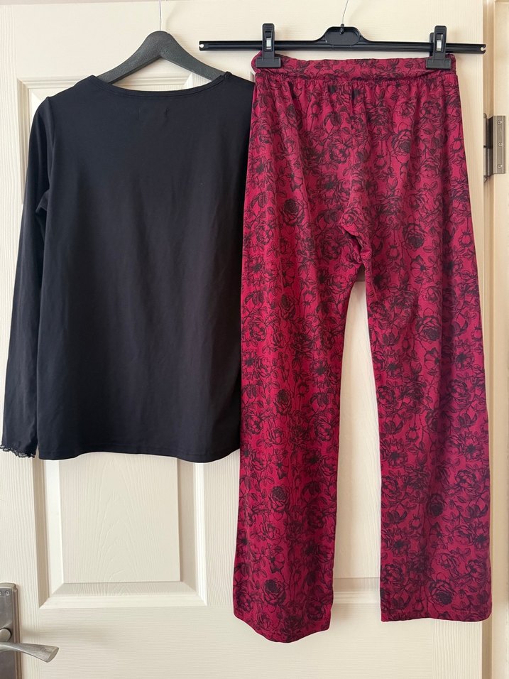 Bordo Batik Desenli Kadın Pijama Takımı - Görsel 2