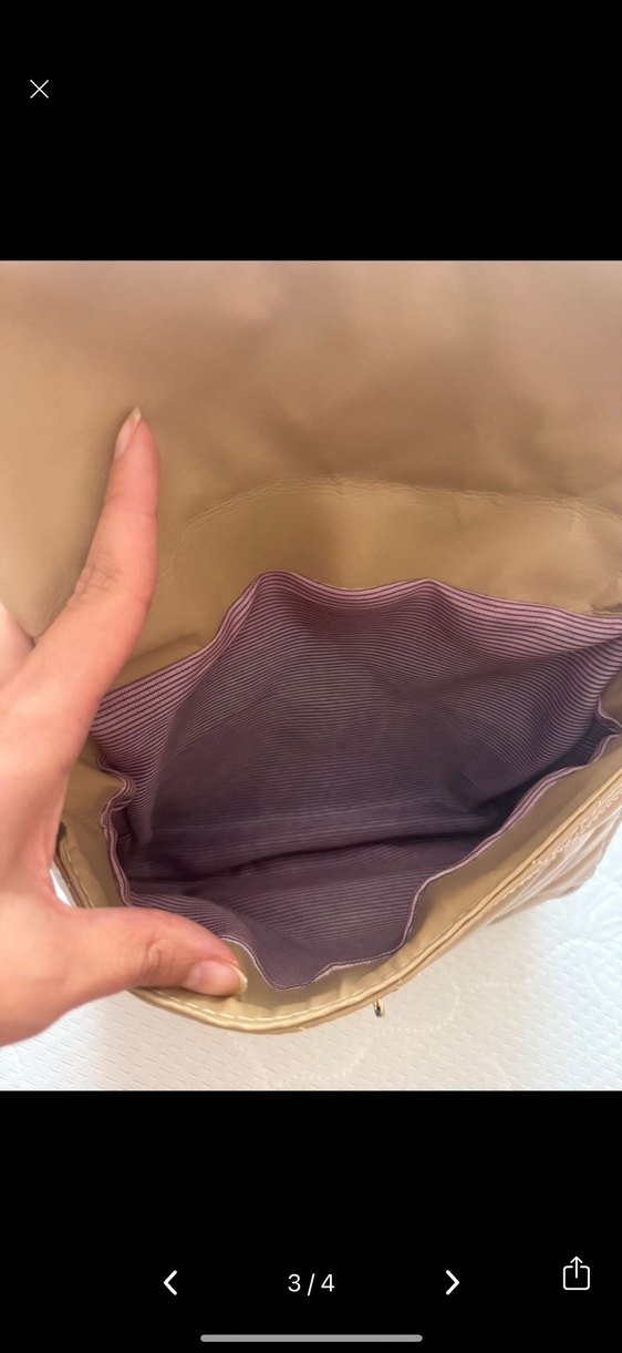 Bej Deri Kadın Çapraz Askılı Çanta - Görsel 3