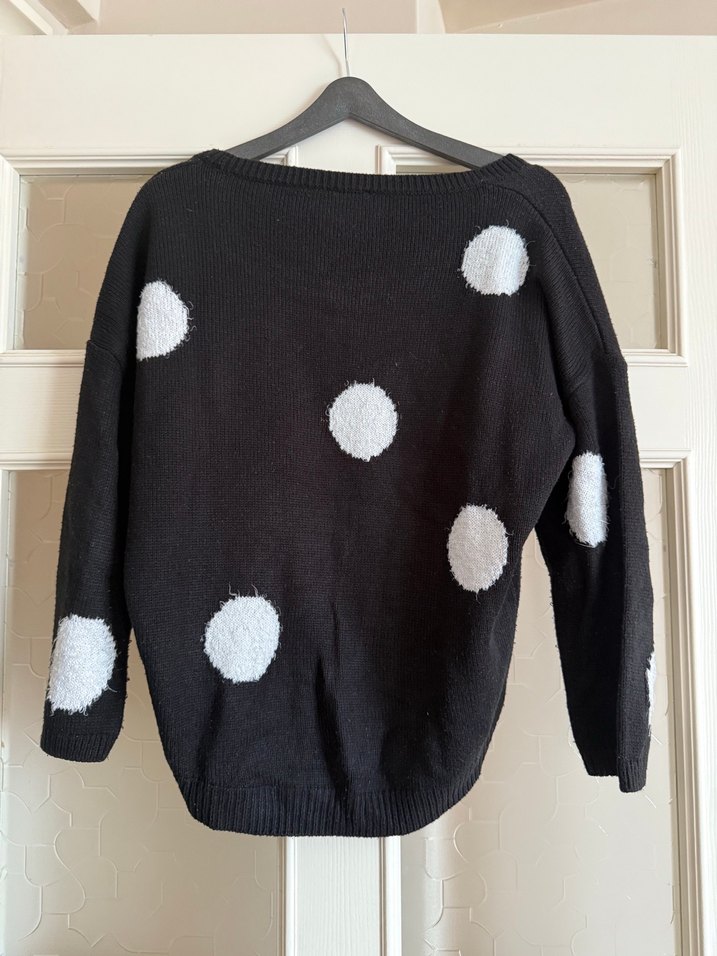 Loft Siyah Puantiyeli Kadın Kazak - Görsel 2