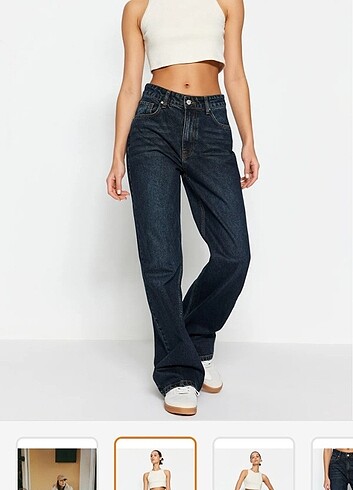 36 Beden lacivert Renk Wide leg Jean