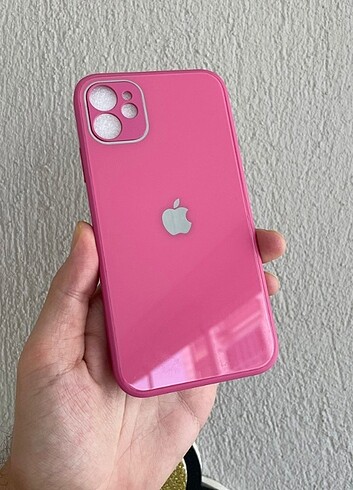 iPhone 11 pembe renk cam kılıf 