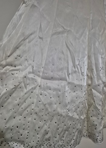 Beyaz Straplez Uzun Abiye Elbise - Görsel 5