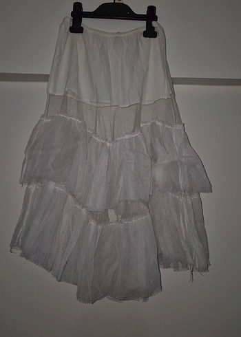 Beyaz Straplez Uzun Abiye Elbise - Görsel 7