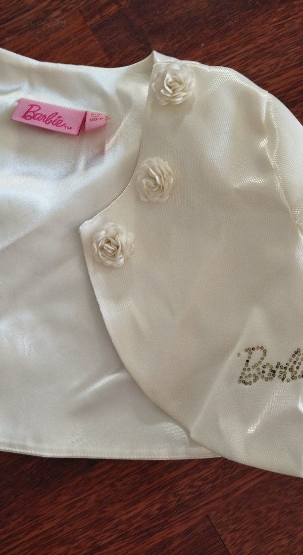 Beyaz Düğmeli Kız Çocuk Bolero - Görsel 2