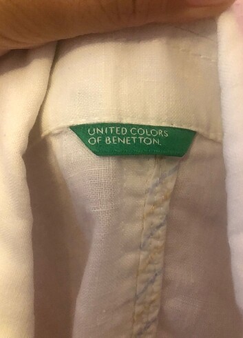 l Beden beyaz Renk Benetton keten ceket