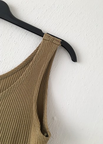 Haki Kolsuz Midi Basic Elbise - Görsel 2