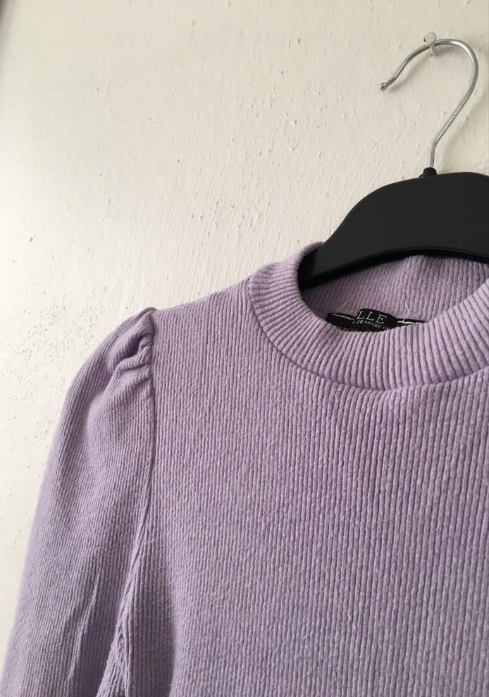 Lila Örme Uzun Kollu Kadın Kazak - Görsel 2