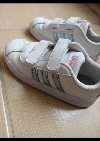 Kız Çocuk Beyaz Adidas Cırtlı Spor Ayakkabı - Görsel 3