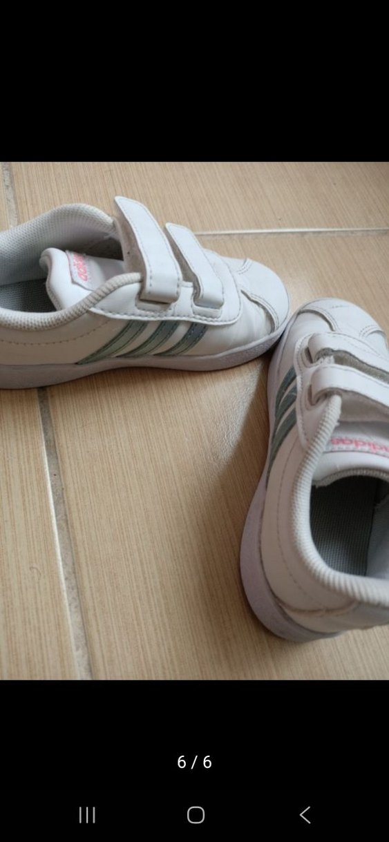 Kız Çocuk Beyaz Adidas Cırtlı Spor Ayakkabı - Görsel 5