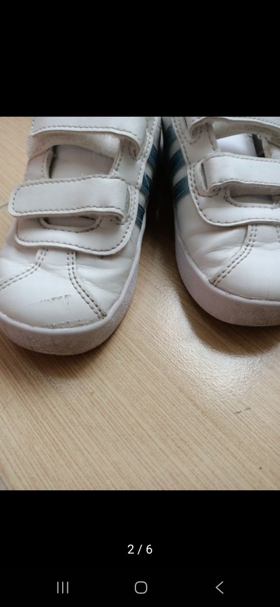 Kız Çocuk Beyaz Adidas Cırtlı Spor Ayakkabı - Görsel 2