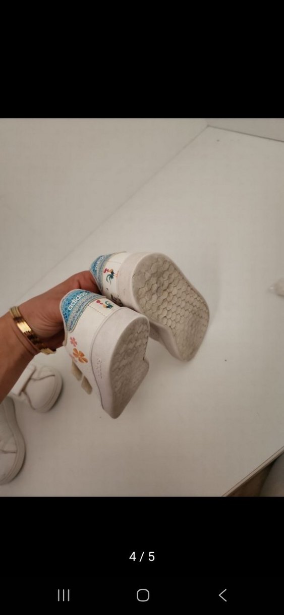 Kız Çocuk Beyaz Cırt Cırtlı Spor Ayakkabı - Görsel 4