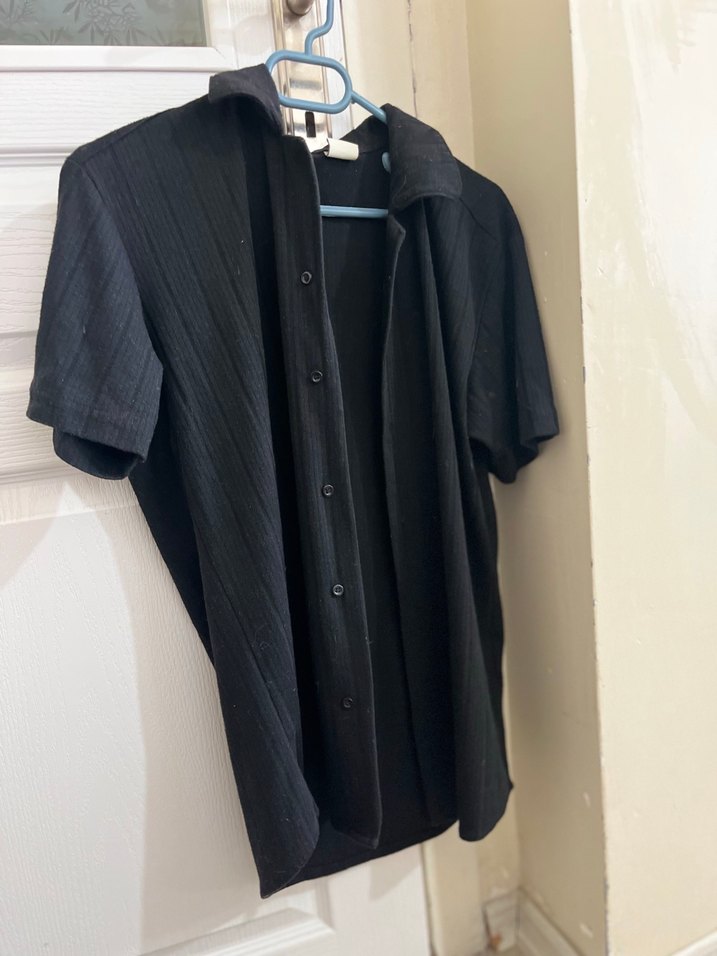Erkek Siyah Kısa Kollu Gömlej - Görsel 2