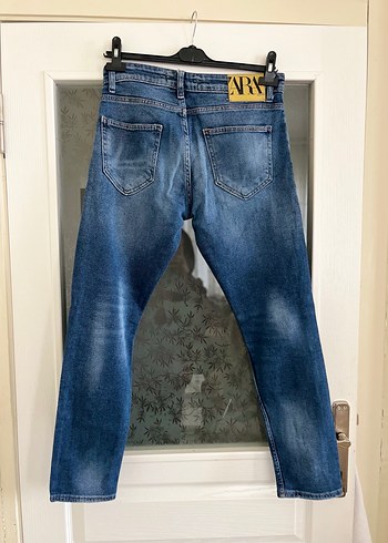 ZARA Mavi Denim Regular Fit Erkek Jean - Görsel 5