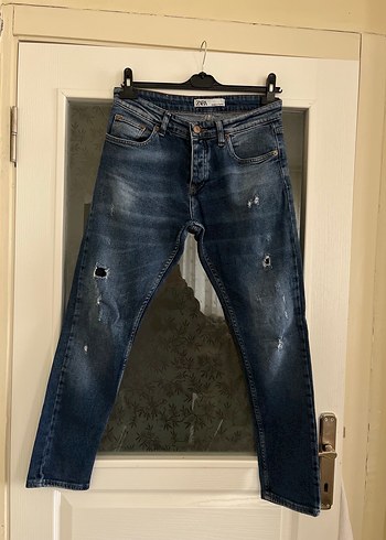 ZARA Mavi Denim Regular Fit Erkek Jean - Görsel 3