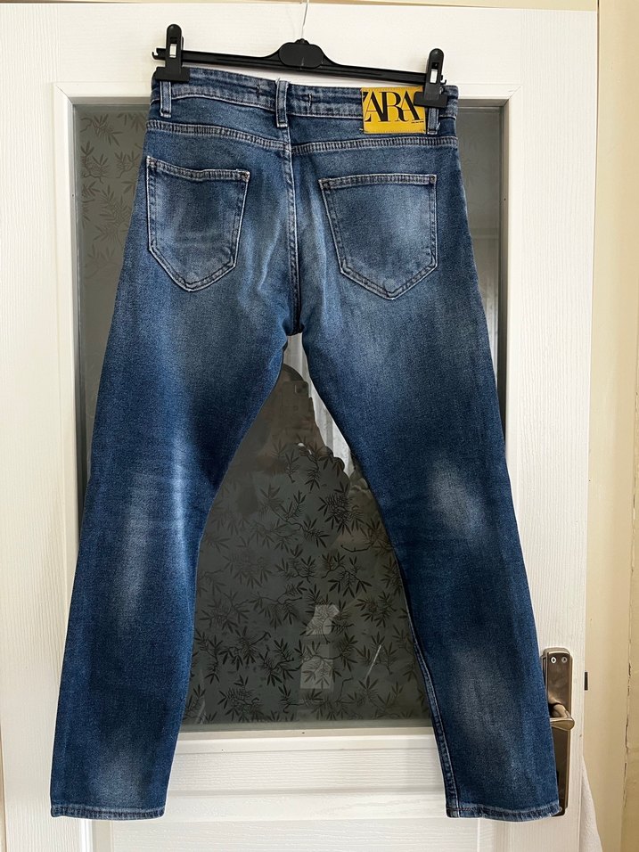ZARA Mavi Denim Regular Fit Erkek Jean - Görsel 2