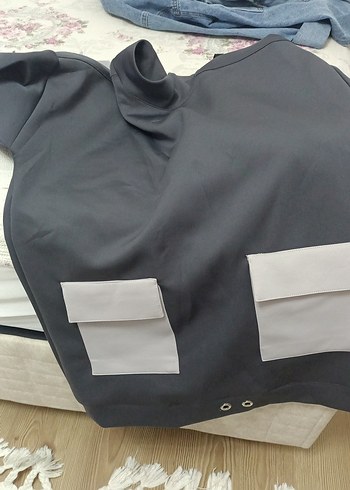 Gri Kadın Rahat Kesim Pantolon tunik takım - Görsel 2