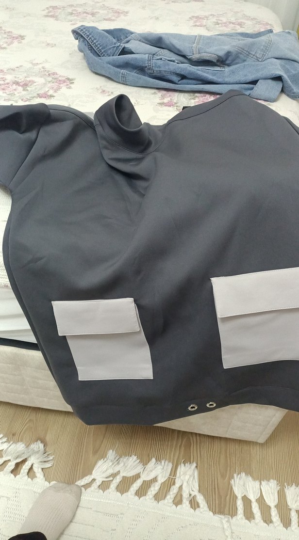 Gri Kadın Rahat Kesim Pantolon tunik takım - Görsel 2