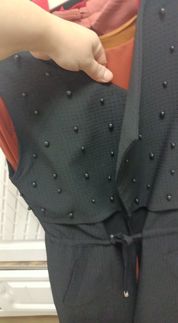 Kadın Siyah Kemerli Uzun Yelek - Görsel 2