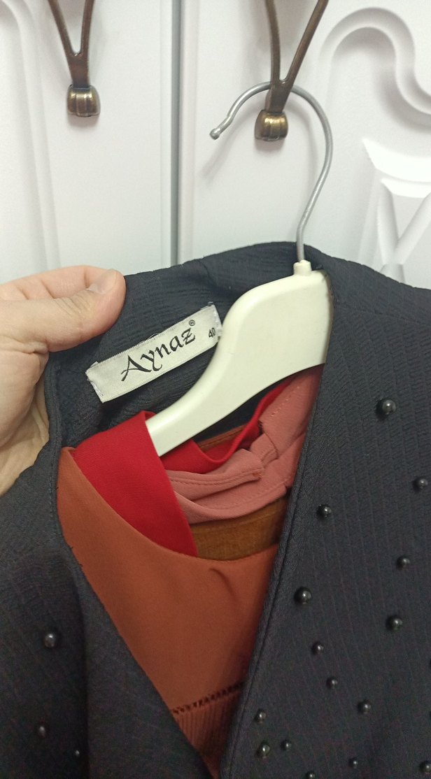 Kadın Siyah Kemerli Uzun Yelek - Görsel 4