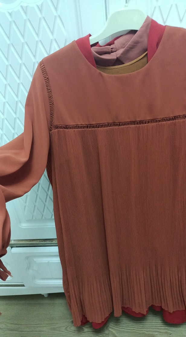 Piliseli Bol Kesim Midi Kadın Tunik - Görsel 2