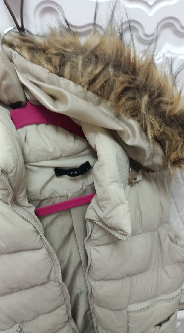 Kürk Detaylı Beyaz Kadın Şişme Yelek - Görsel 3