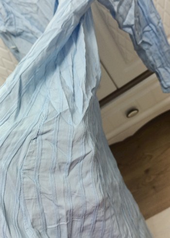 Mavi Uzun Kollu Kadın  Ceket minik defosu var - Görsel 4