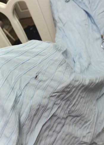 Mavi Uzun Kollu Kadın  Ceket minik defosu var - Görsel 5