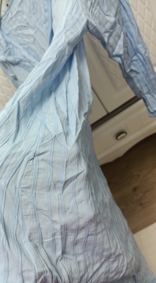 Mavi Uzun Kollu Kadın  Ceket minik defosu var - Görsel 4