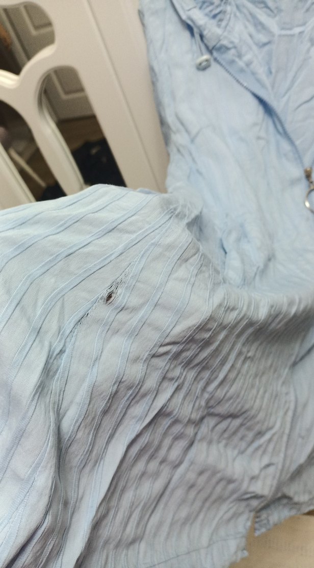 Mavi Uzun Kollu Kadın  Ceket minik defosu var - Görsel 5