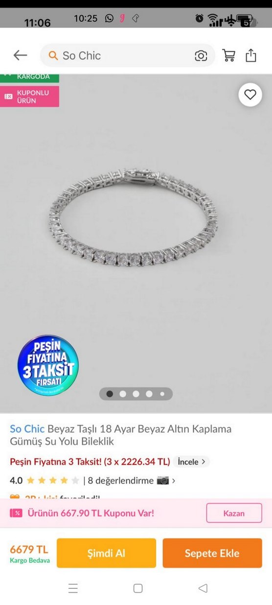 Parlak Altın kaplama Kadın Bileklik - Görsel 2