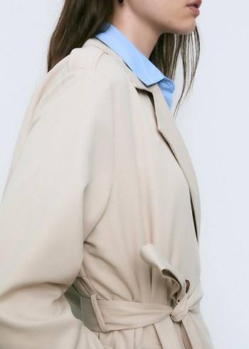 Bej Midi Kadın Trençkot - Görsel 3