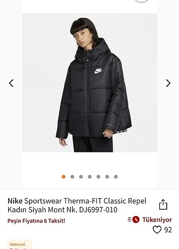 xs Beden Nike Sıfır Etiketli Therma Fit Mont