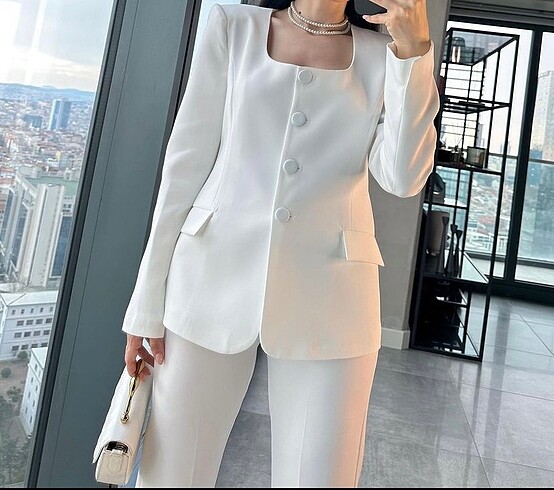 Beyaz Nikah Takım Elbise