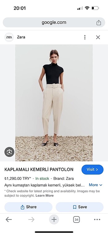 Zara Kemerli Havuç Pantolon