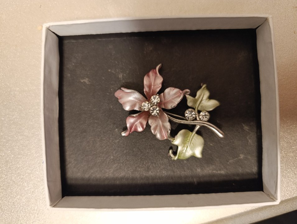Pembe Çiçekli Payetli Broş - Görsel 2
