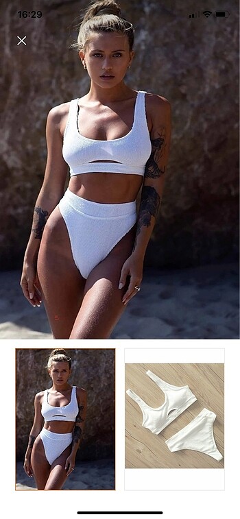 Göğüs dekolteli bikini takımı