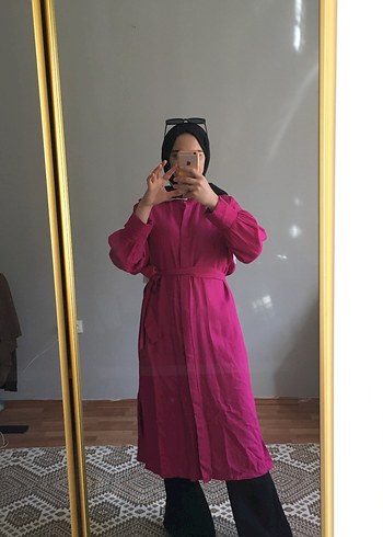 Diğer Pembe Bağcıklı Uzun Kadın Kimono