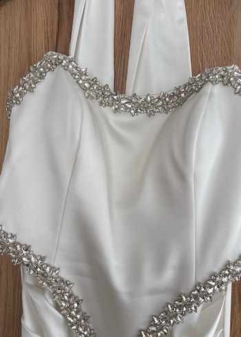 Straplez Beyaz Balık Gelinlik - Görsel 5