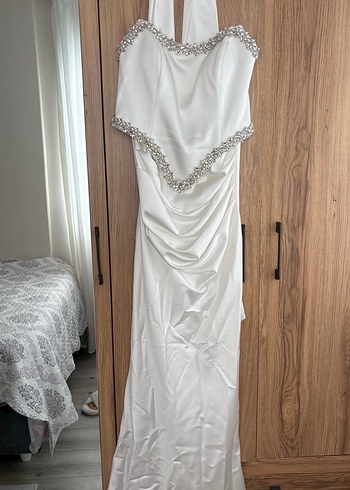 Straplez Beyaz Balık Gelinlik - Görsel 2