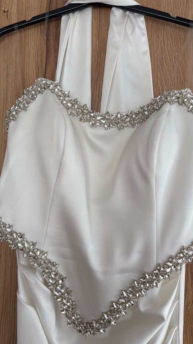 Straplez Beyaz Balık Gelinlik - Görsel 5