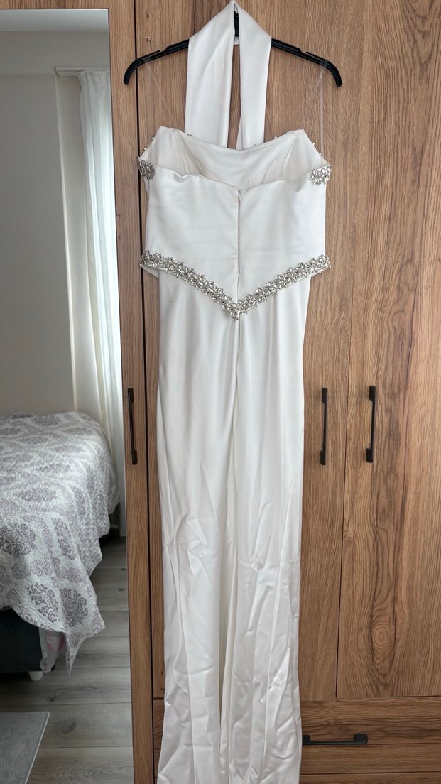 Straplez Beyaz Balık Gelinlik - Görsel 3