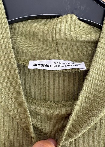 Drapeli Yüksek Yaka Uzun Kollu Haki Elbise - Görsel 4