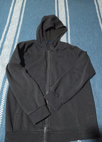 LC Waikiki Erkek Siyah Fermuarlı Kapüşonlu Sweatshirt
