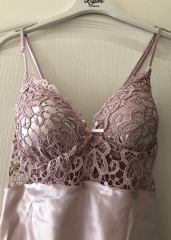 İşlemeli Saten Gecelik - Görsel 5