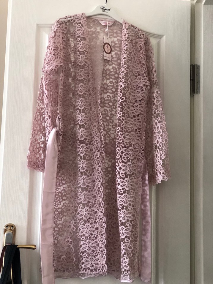 Uzun Kollu Bohem Dantel Gecelik - Görsel 2