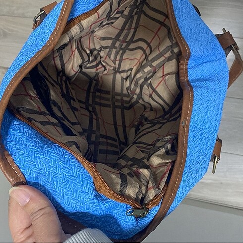  Beden mavi Renk Mavi-taba yazlık çanta