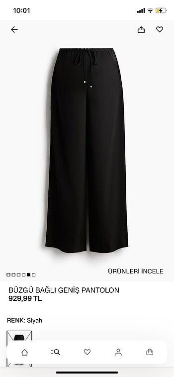 H&M saten dokulu pantolon