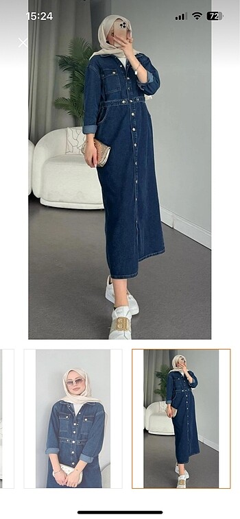 40 Beden Denim elbise