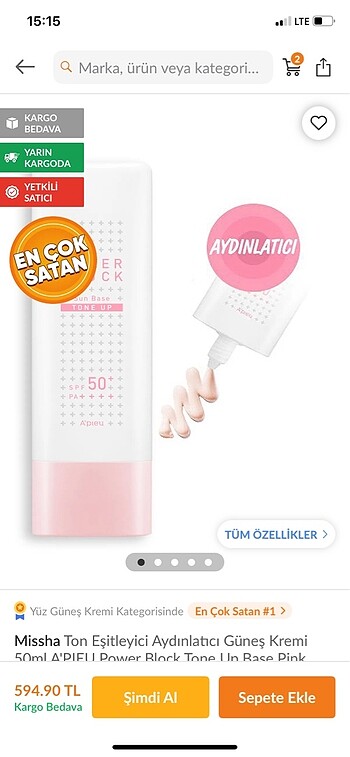  Beden Missha günes kremi