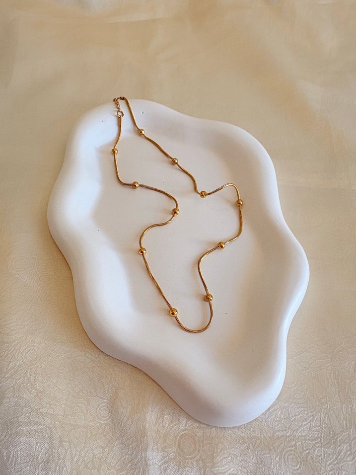 Çelik  Altın Rengi  Kolye - Görsel 2